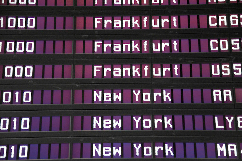 Fluganzeige New York Frankfurt