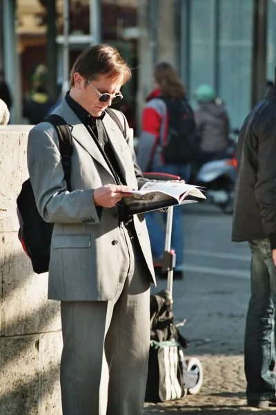 Met het vliegtuig op business trip